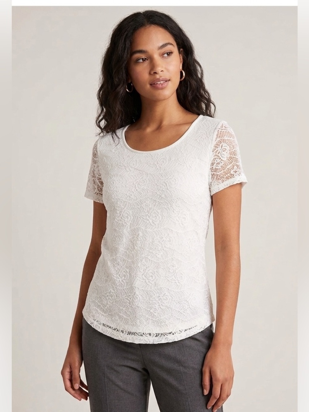 Lace White T